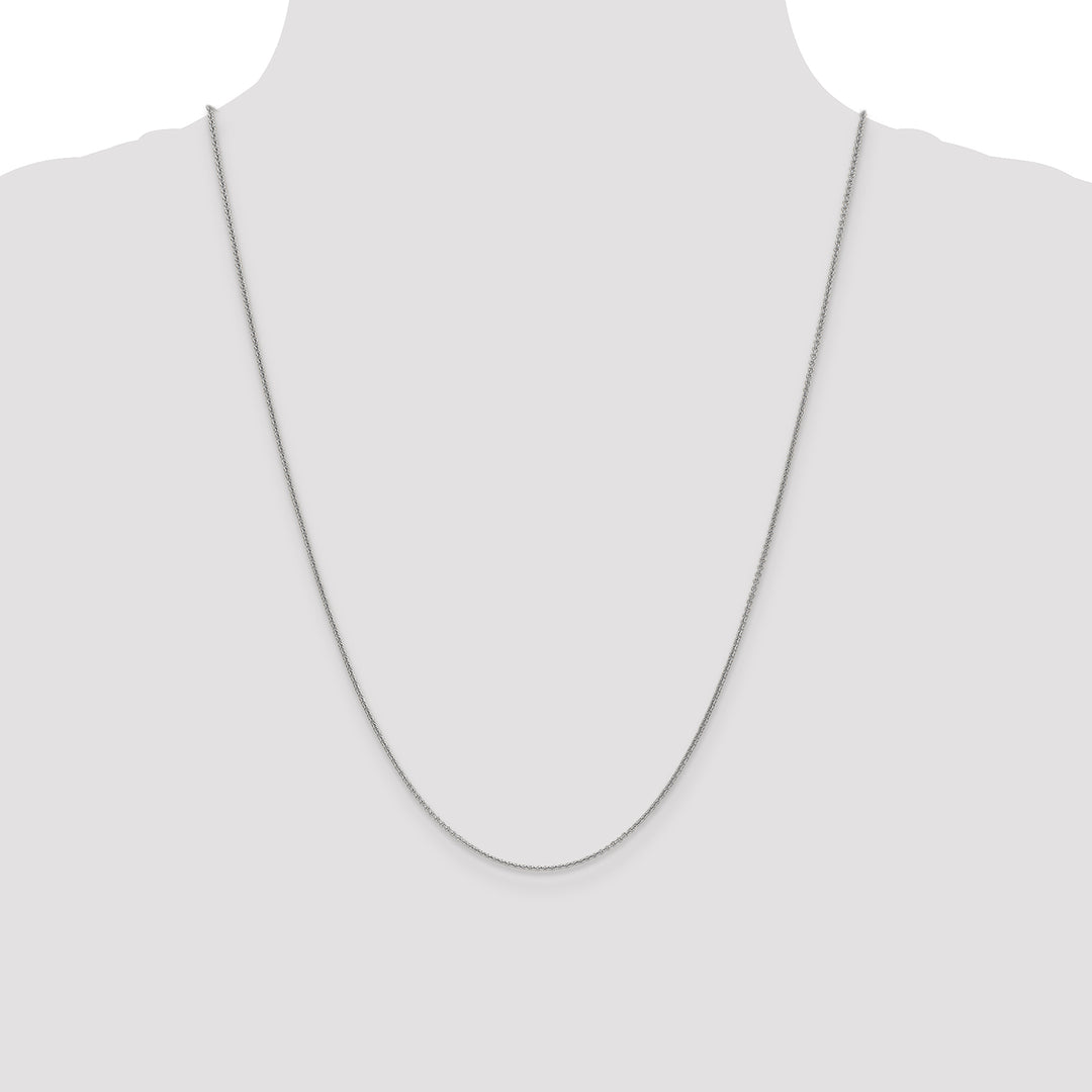 14k White Gold 1mm Round Open Link Cable Chain