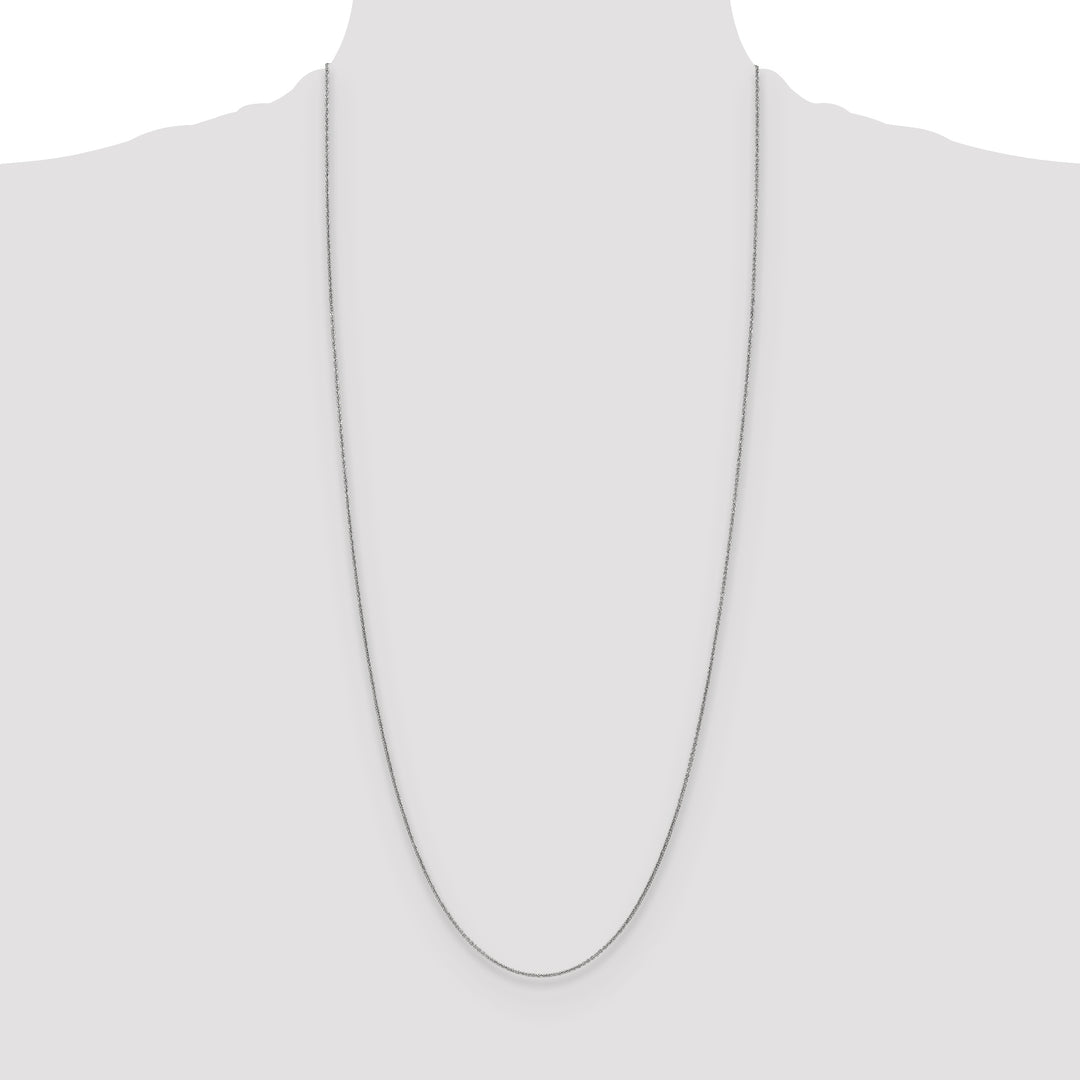 14k White Gold 1mm Round Open Link Cable Chain