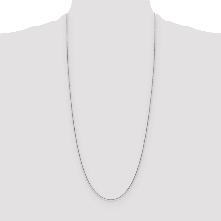 14k White Gold 1mm Round Open Link Cable Chain
