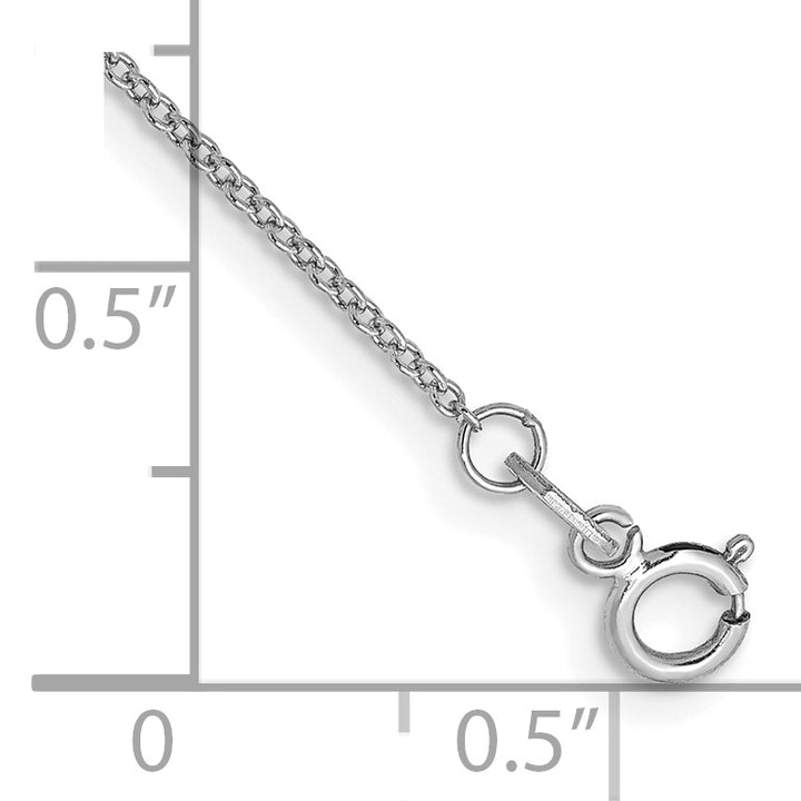 14k White Gold .9mm Cable with Spring Ring Clasp Chain Anklet