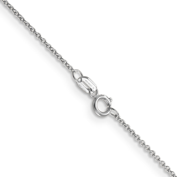 14k White Gold .9mm Cable with Spring Ring Clasp Chain