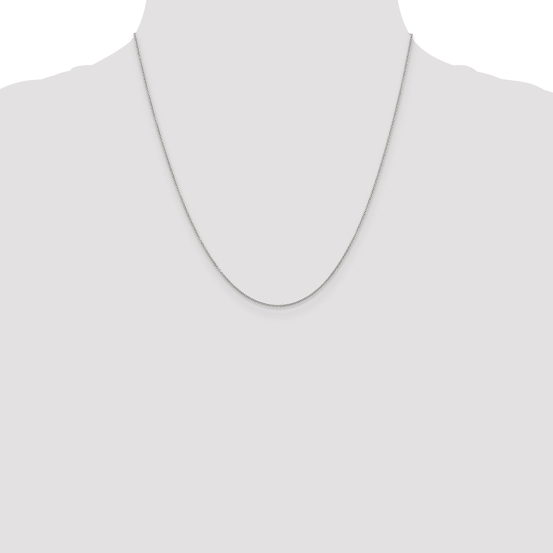 14k White Gold .9mm Cable with Spring Ring Clasp Chain