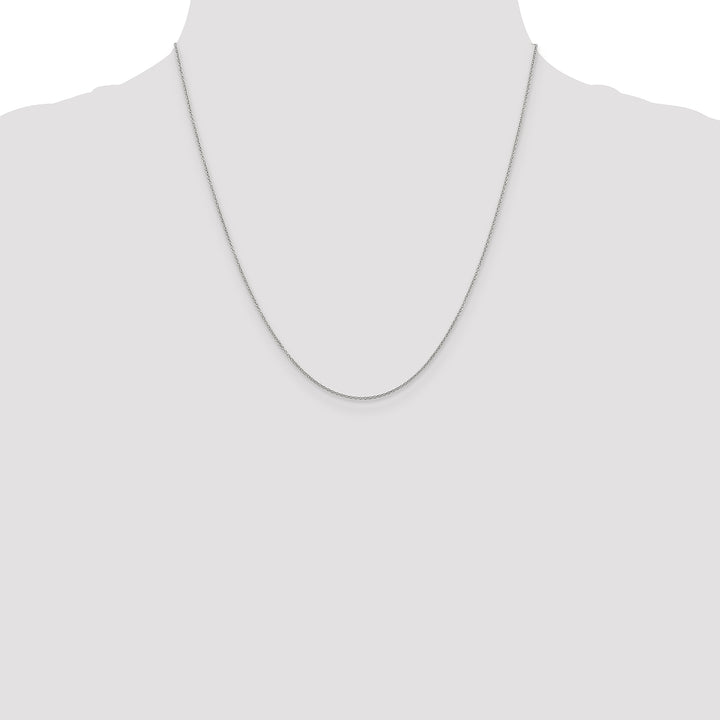 14k White Gold .9mm Cable with Spring Ring Clasp Chain