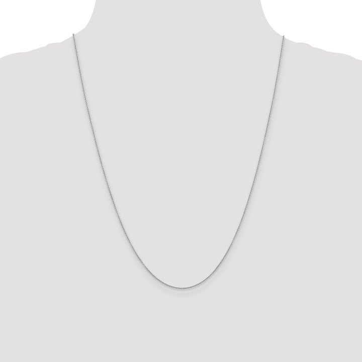 14k White Gold .9mm Cable with Spring Ring Clasp Chain