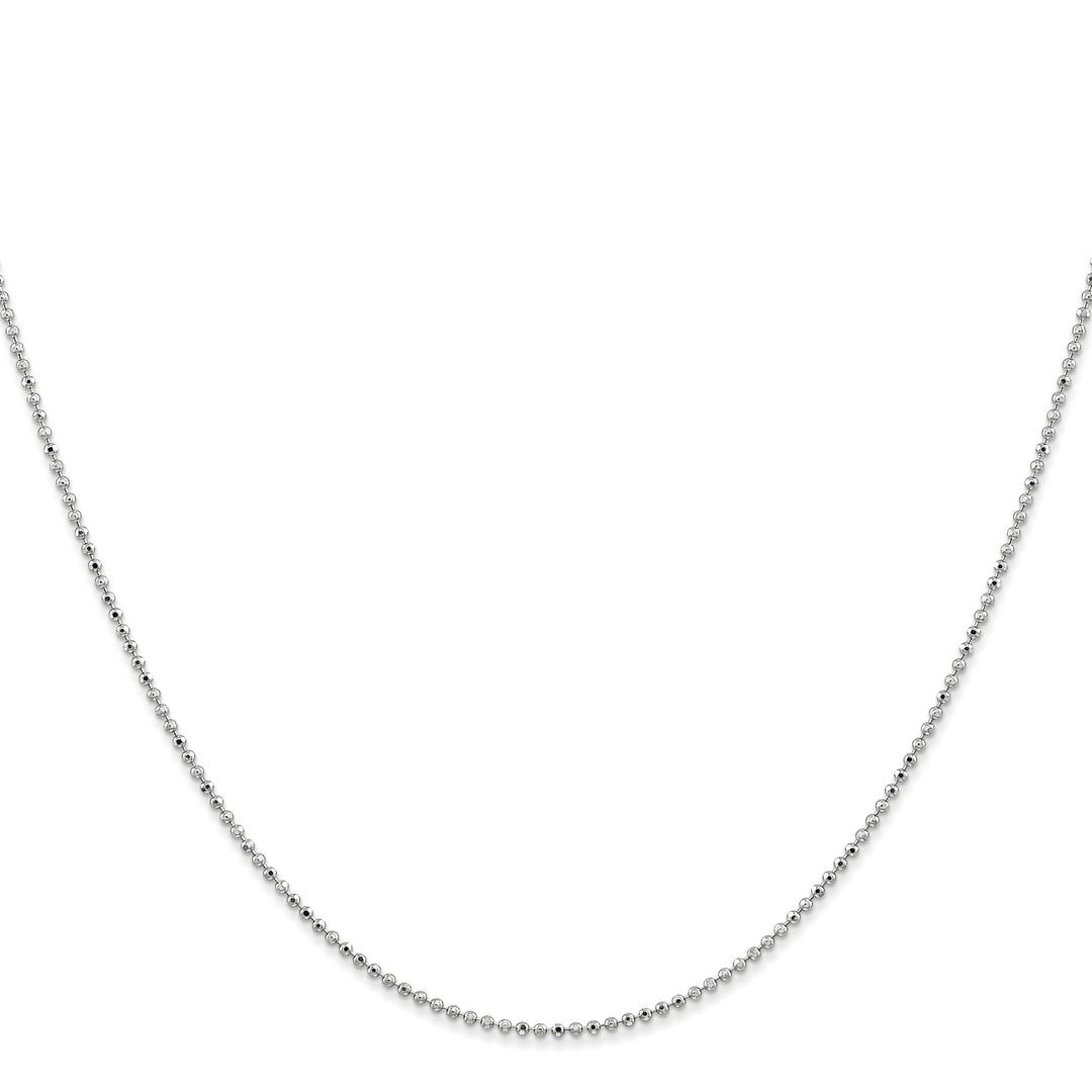 14k White Gold 1.2mm D/C Beaded Pendant Chain