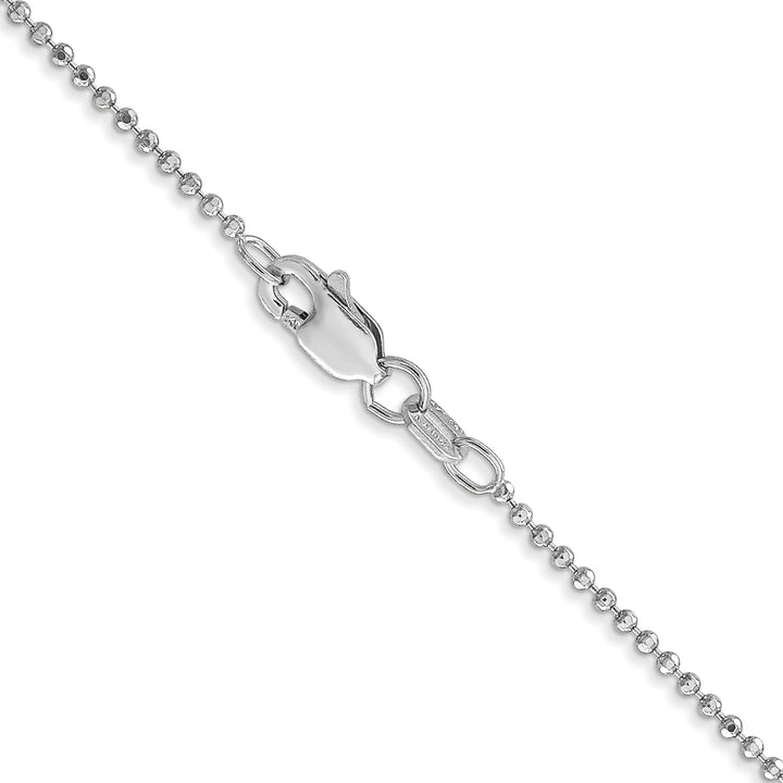 14k White Gold 1.2mm D/C Beaded Pendant Chain