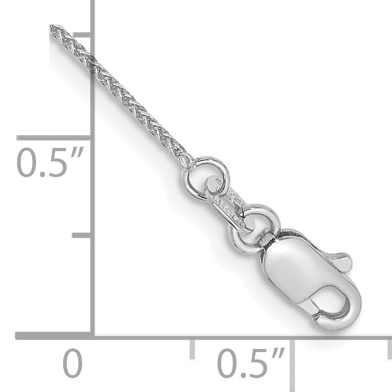 14k White Gold .85mm Spiga Chain Anklet