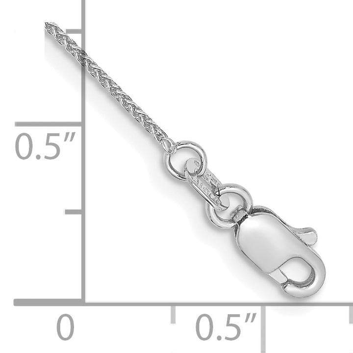 14k White Gold .85mm Spiga Chain Anklet
