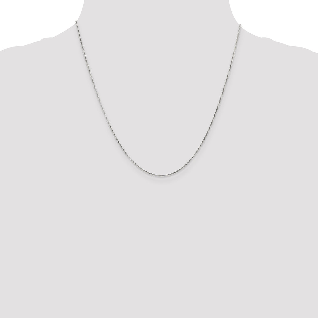 14k White Gold .9mm Curb Pendant Chain