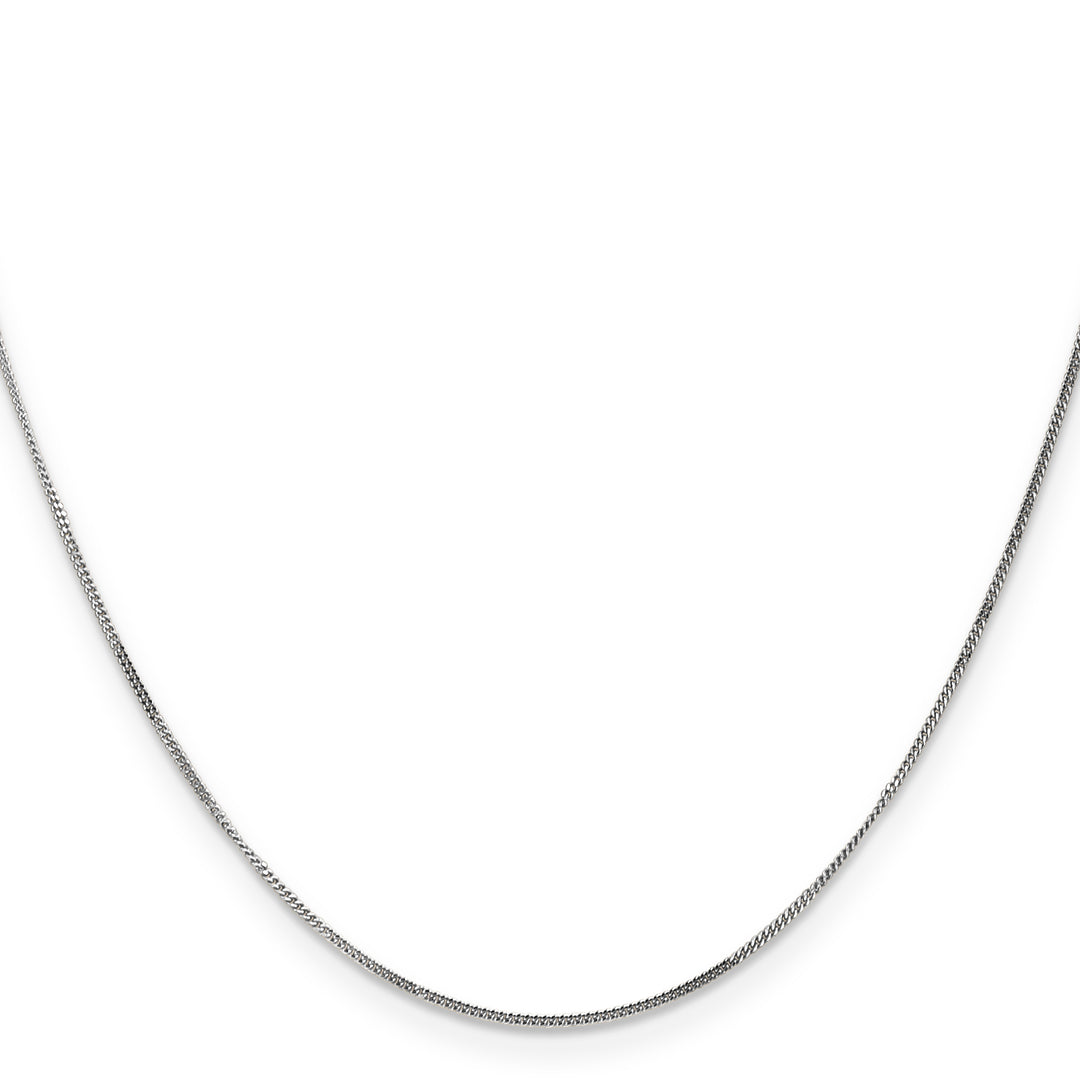 14k White Gold .9mm Curb Pendant Chain