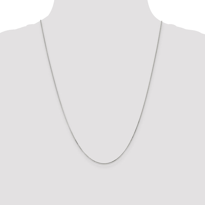 14k White Gold .9mm Curb Pendant Chain