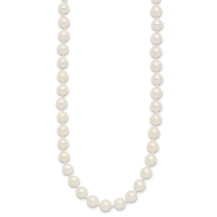 14k 6-7mm Round White Saltwater Akoya Cultured Pearl Necklace