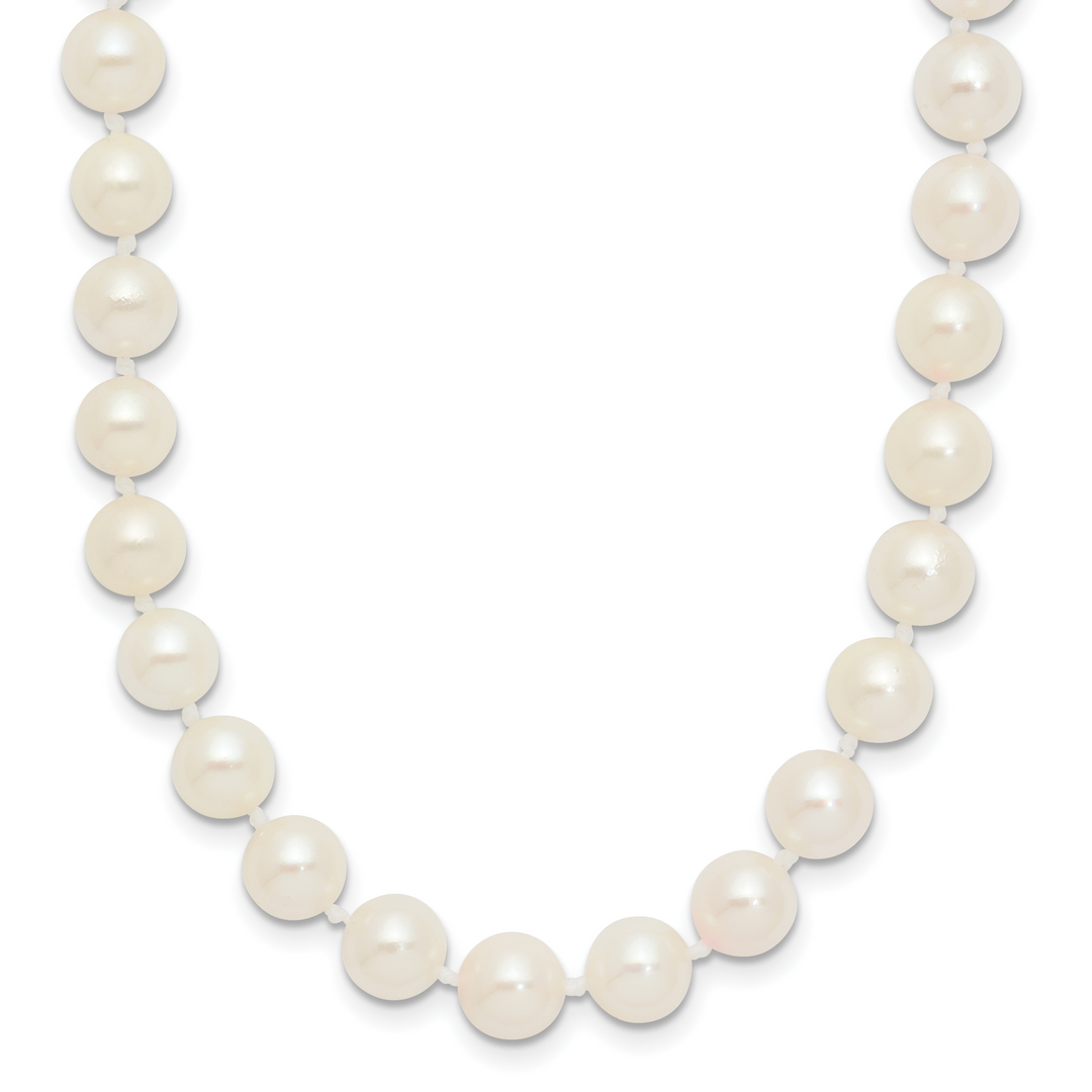 14k 6-7mm Round White Saltwater Akoya Cultured Pearl Necklace