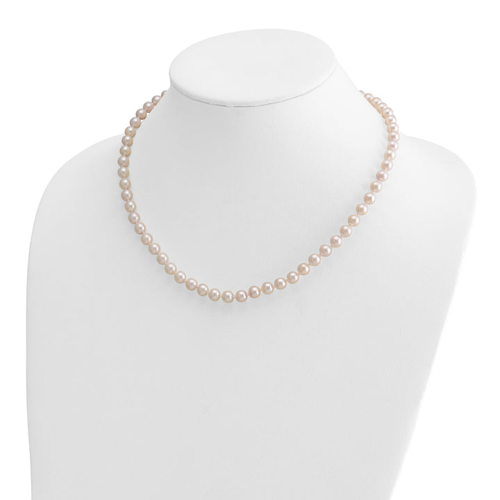 14k 6-7mm Round White Saltwater Akoya Cultured Pearl Necklace