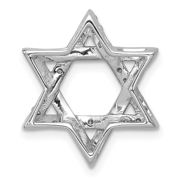 14k White Gold 1/4ct. Diamond Star of David Chain Slide