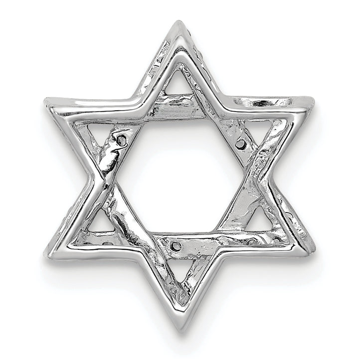 14k White Gold 1/10ct. Diamond Star of David Chain Slide