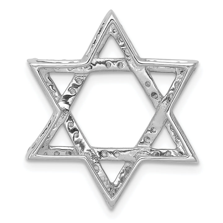 14k White Gold 5/8ct. Diamond Star of David Chain Slide
