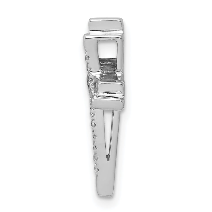14k White Gold 1/10ct. Diamond Double Cross Chain Slide