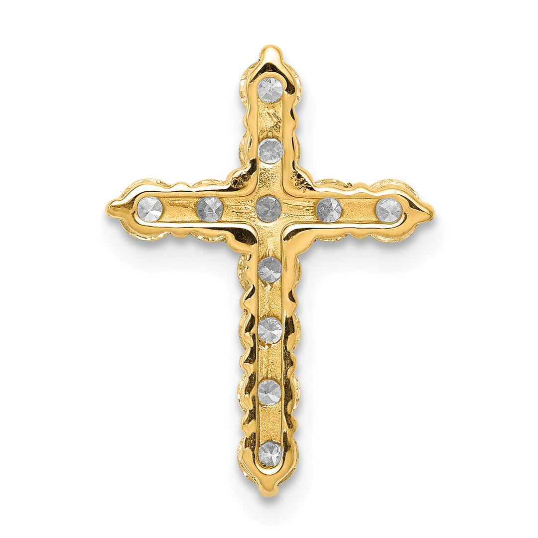 14k AA 3/4ct. Diamond Cross Chain Slide