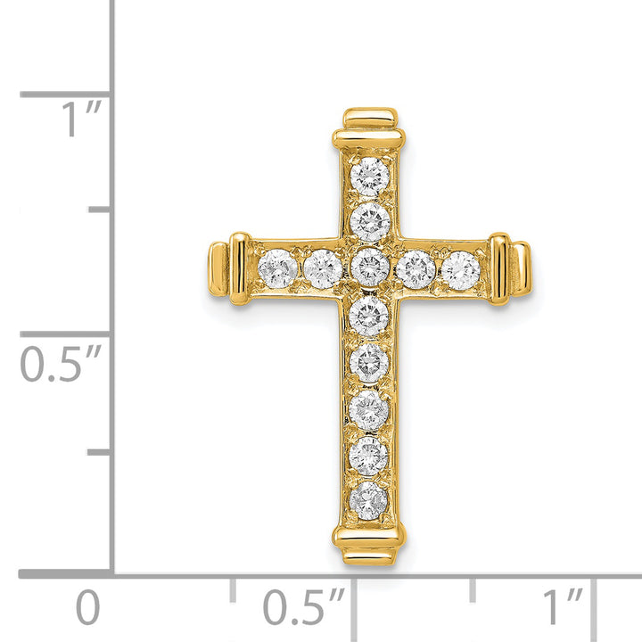 14k AA 3/8ct. Diamond Latin Cross Chain Slide