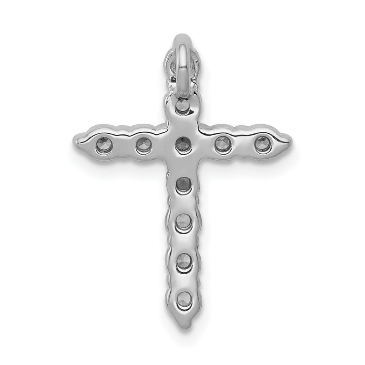 14k White Gold 1/2ct. Diamond Cross Chain Slide