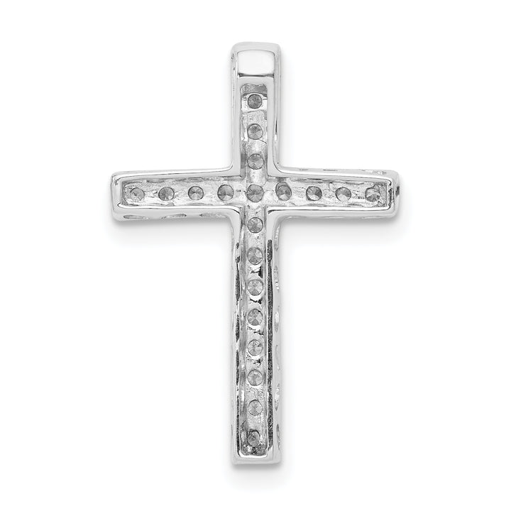 14k White Gold Diamond Cross Slide Pendant