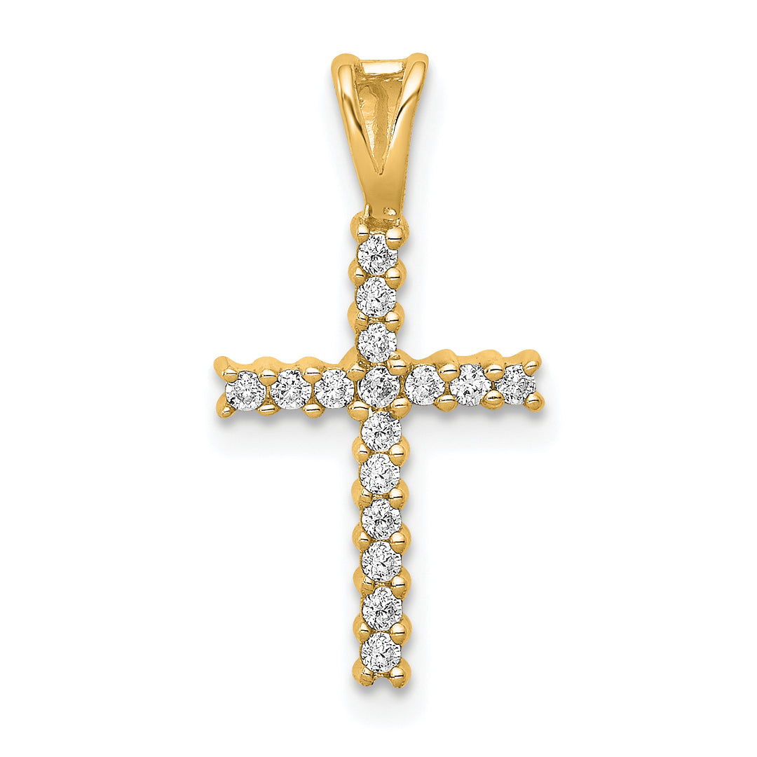 14k 1/6ct. Diamond Latin Cross Pendant
