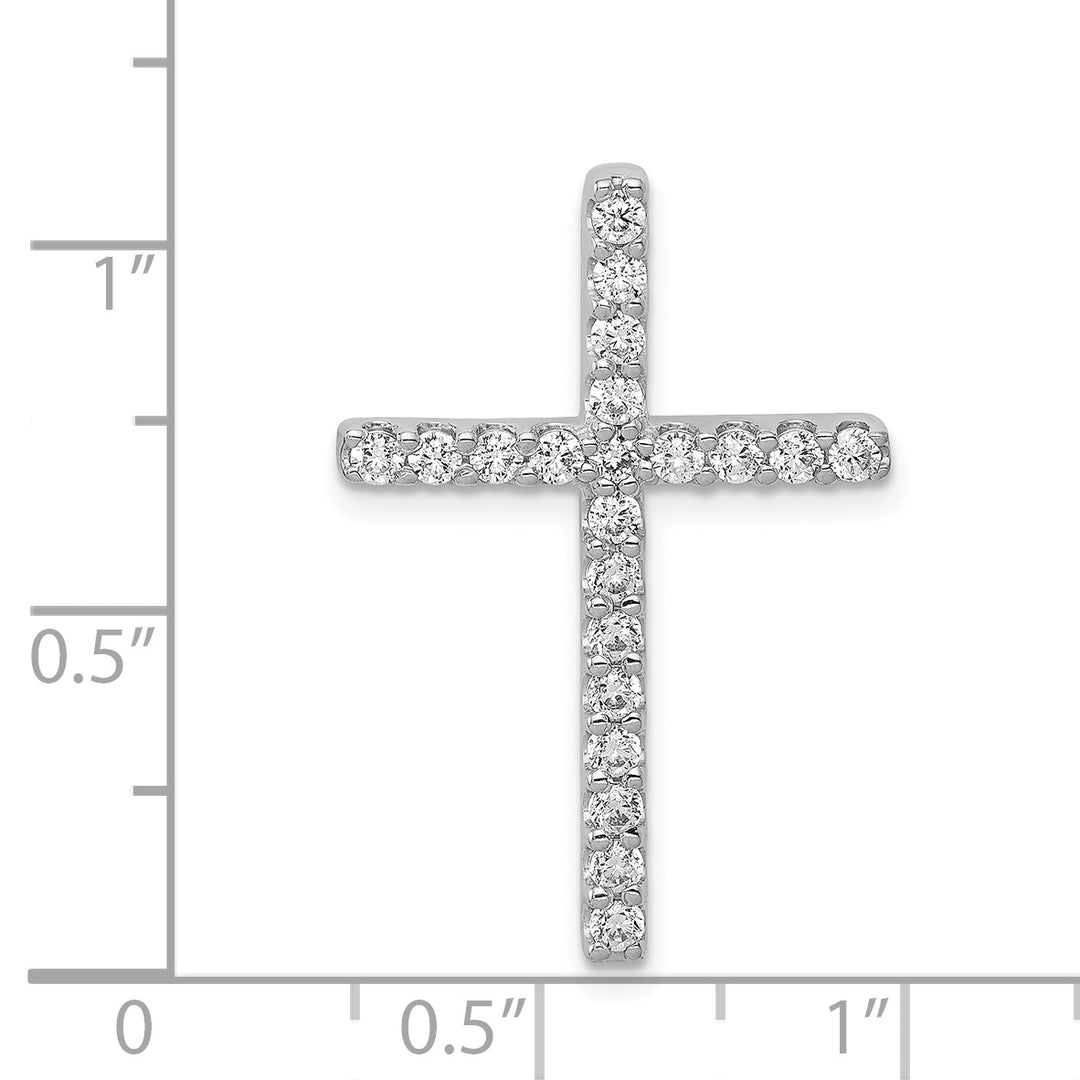 14k White Gold Diamond Cross Pendant