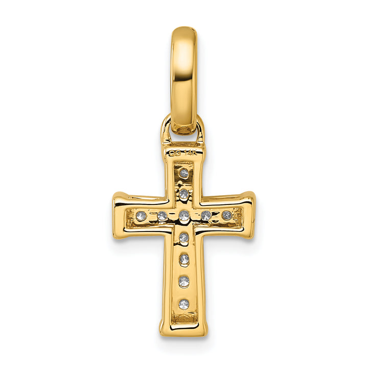 14k Small Diamond Latin Cross Pendant