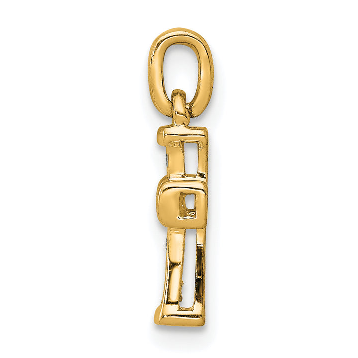 14k Small 1/20ct. Diamond Latin Cross Pendant