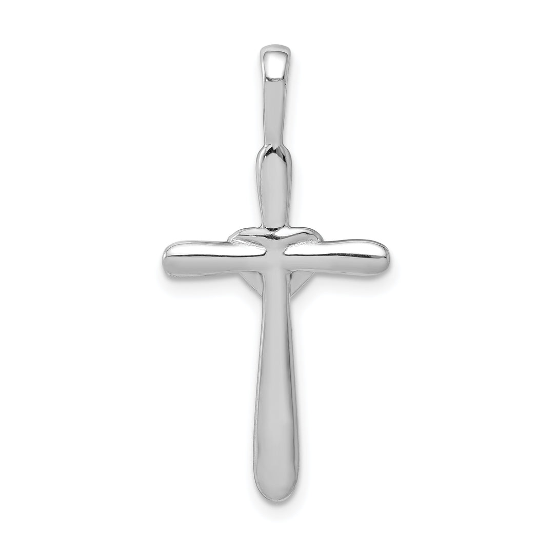 14k White Gold 1/10ct. Diamond Cross w/Heart Pendant