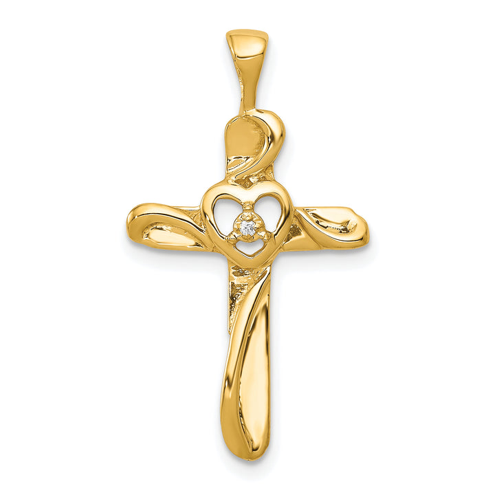 14k AA Diamond Cross Pendant