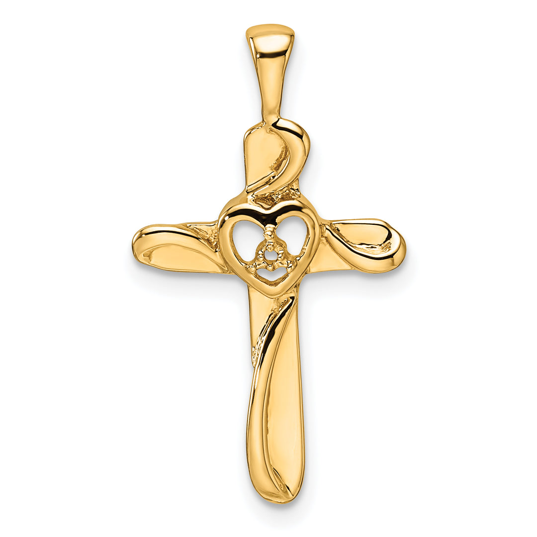 14k Diamond Cross Pendant Mounting