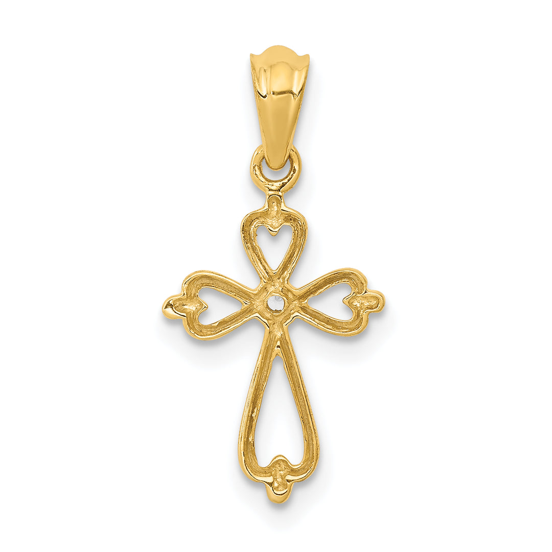 14k Diamond Accented Cross Pendant