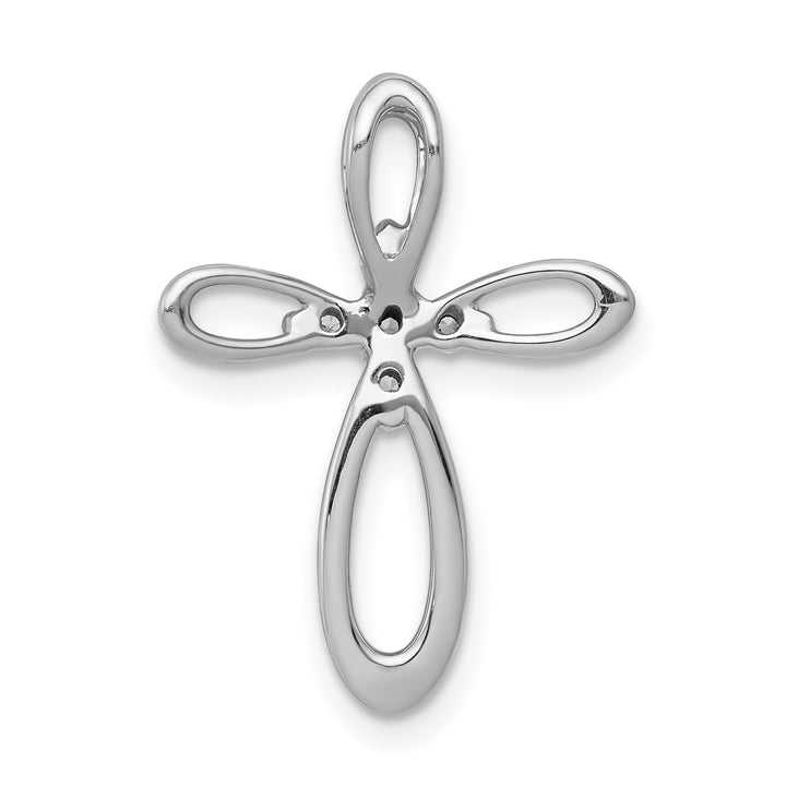 14k White Gold 1/10ct. Diamond Cross Chain Slide