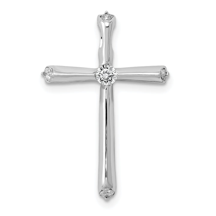 14k White Gold 1/5ct. Diamond Cross Chain Slide