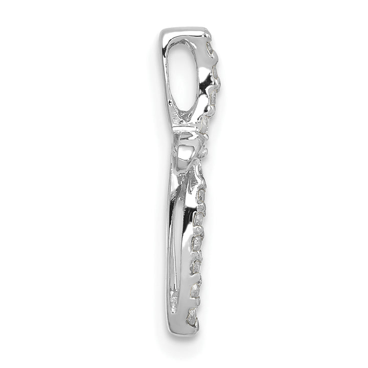 14k White Gold AA Diamond Cross Pendant
