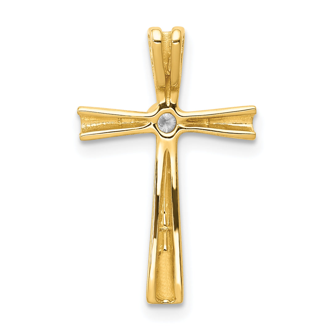 14k AA Diamond Cross Pendant