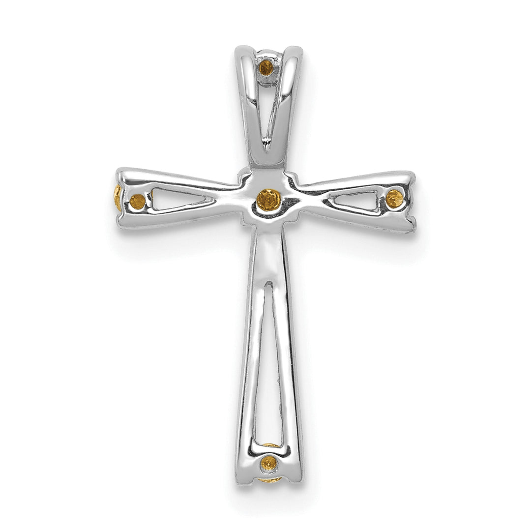 14k White Gold AA Diamond Cross Pendant