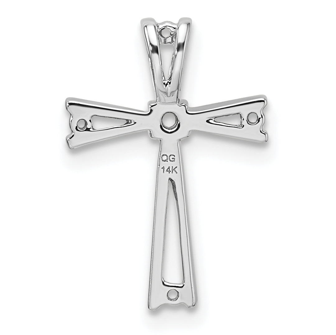 14k White Gold Cross Pendant Mounting