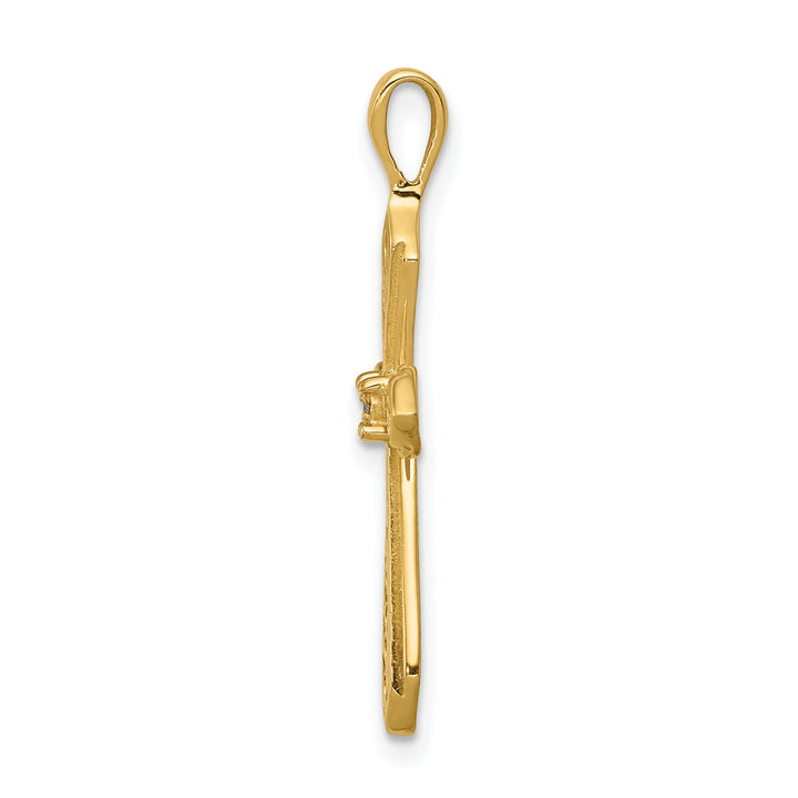 14k A Diamond Passion Cross Pendant