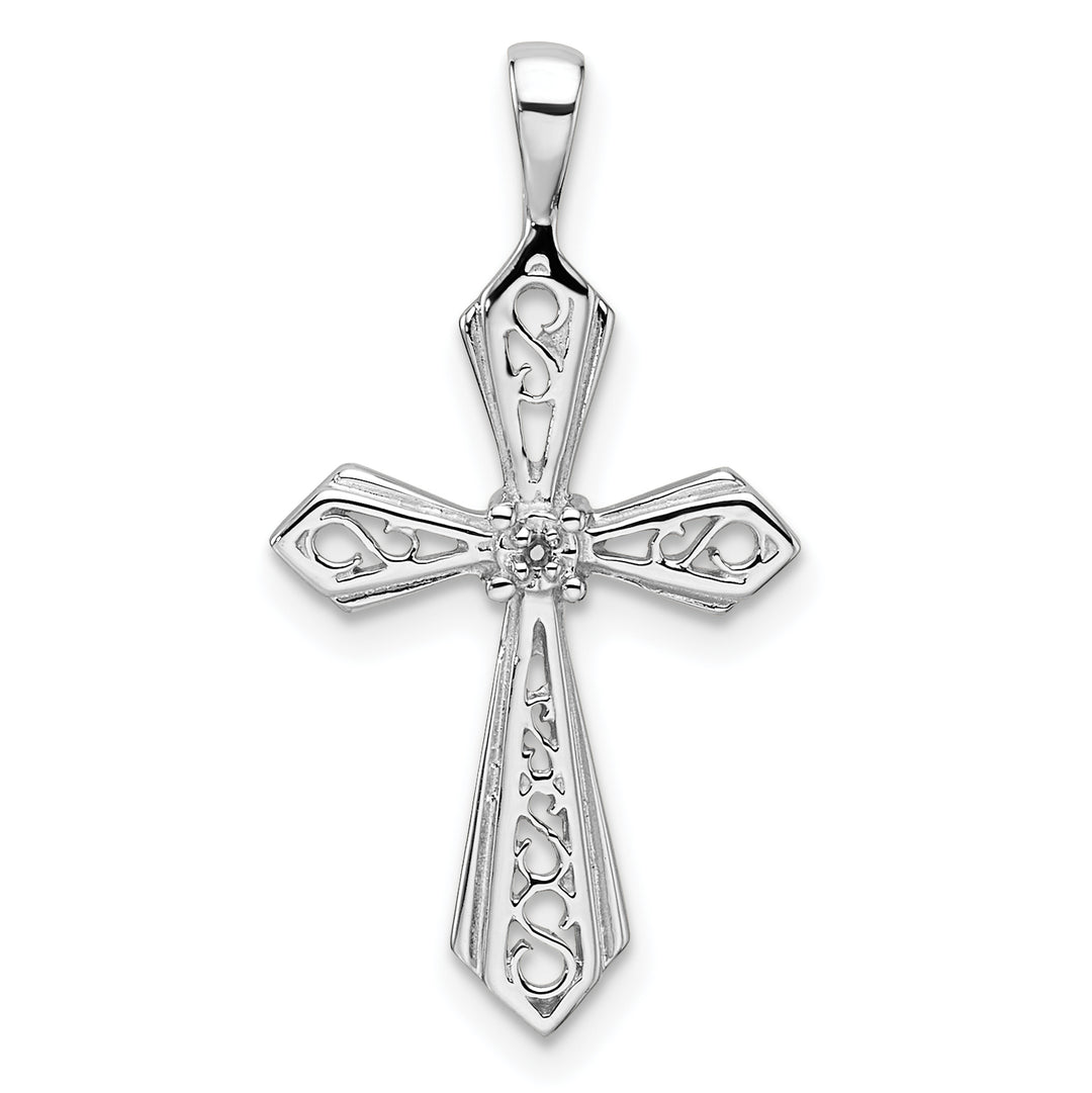 14k White Gold Cross Pendant Mounting