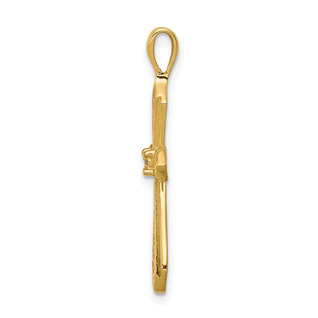 14k AA Diamond Passion Cross Pendant