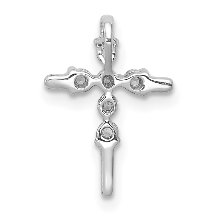 14k White Gold 1/6ct. Diamond Cross Chain Slide