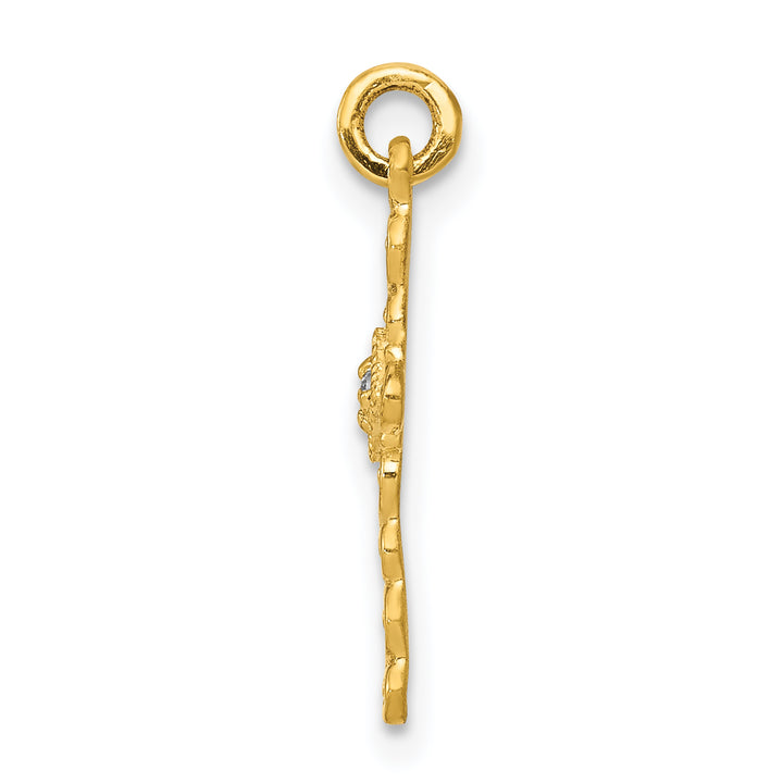 14k Small .01ct. Diamond Cross Charm