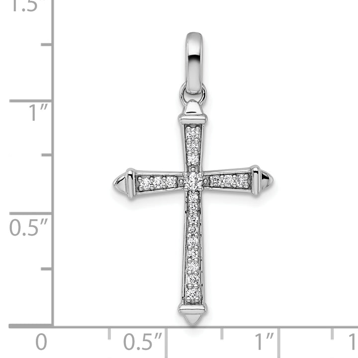 14k White Gold 1/5ct. Diamond Cross Pendant