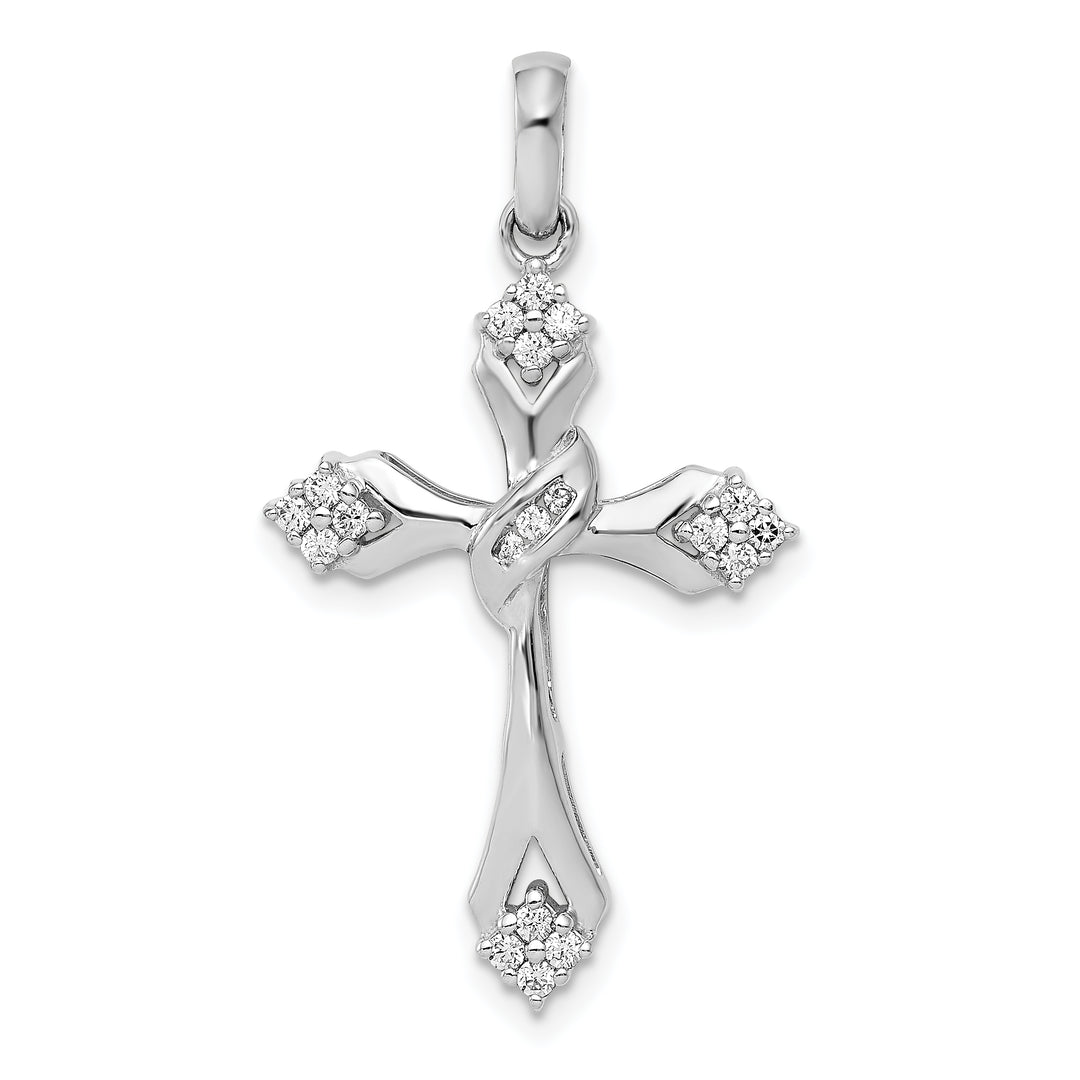 14k White Gold 1/5ct. Diamond Cross Pendant