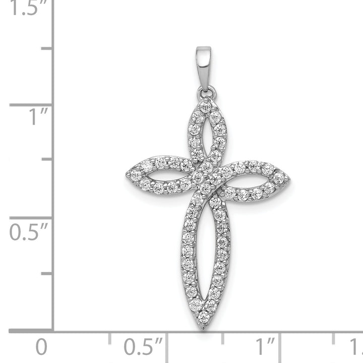 14k White Gold 1/2ct. Diamond Cross Pendant