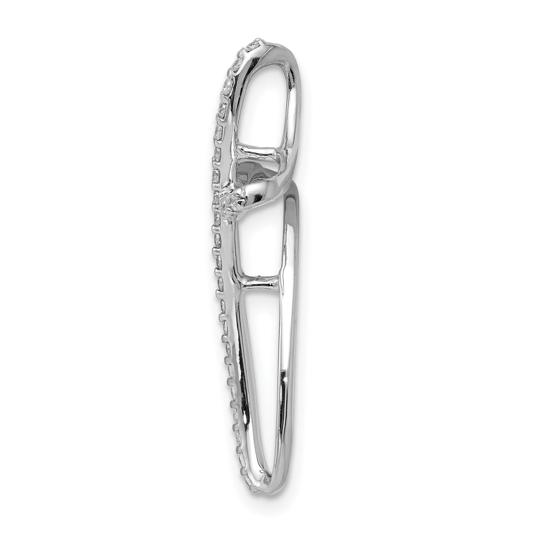 14k White Gold 1/5ct. Diamond Cross Chain Slide