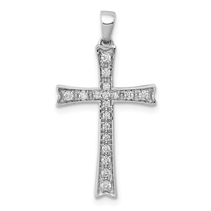 14k White Gold 1/5ct. Diamond Cross Pendant